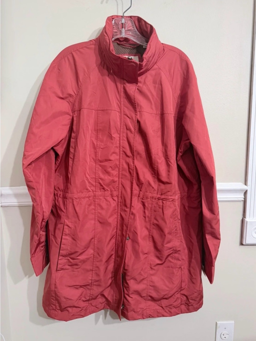 Orvis Coral/ rusted orange Lightweight Trench Coat